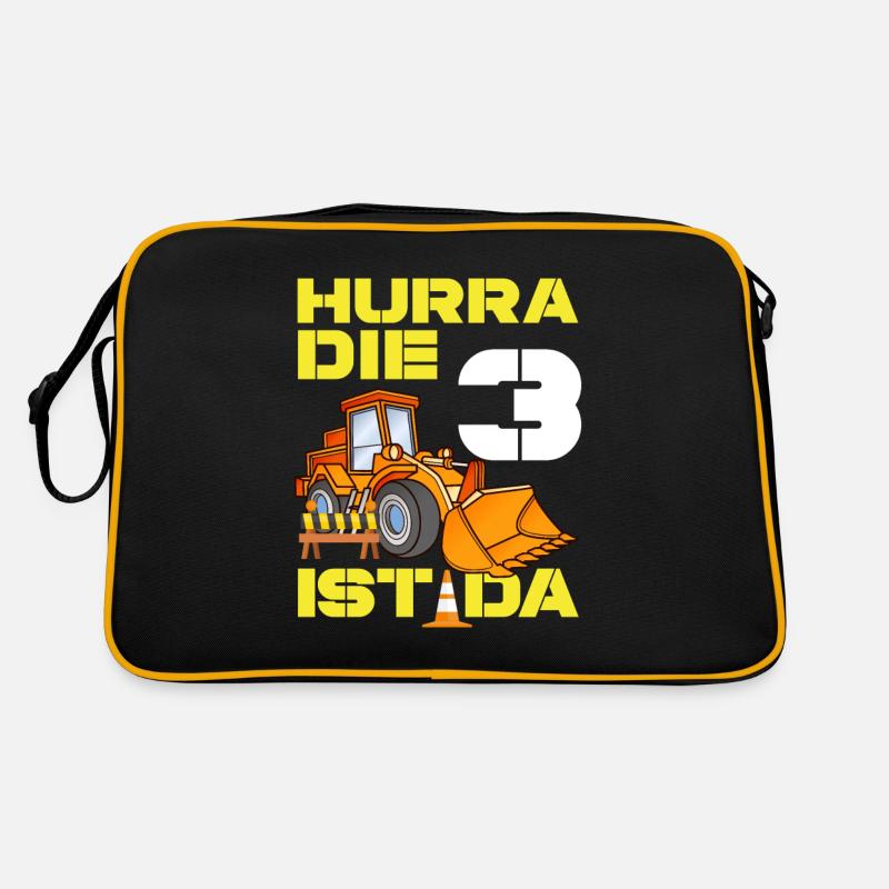 Bagger 3. Geburtstag Baggerfahrer Jungen Geschenk Retro Tasche