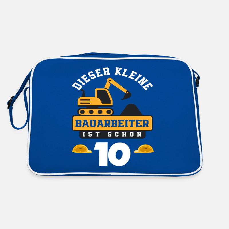 Construction Worker 10th Birthday Excavator Boys Gift Retro Bag