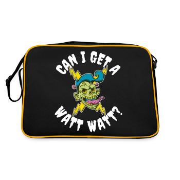 Can I Get A Watt Watt Elektriker Geschenk - Retro Tasche - Schwarz/Gold - Hinten