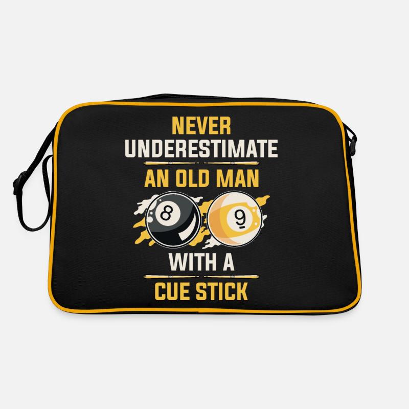 Old Man With A Cue Stick Billiard Gift Retro Bag
