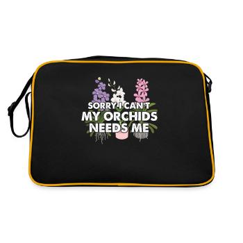 Désolé je ne peux pas mes plantes ont besoin de moi pour une orchidée - Sac Retro - noir/or - Dos