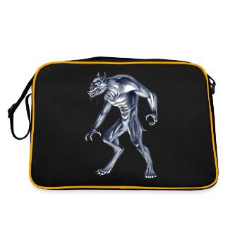 Cryptid Monster Dogman - Retro Bag - black/gold - Back