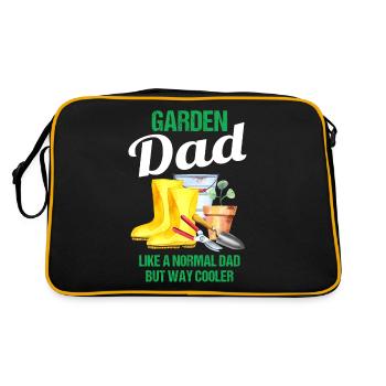 Jardin Papa Drôle Dire Cadeau Hommes - Sac Retro - noir/or - Dos