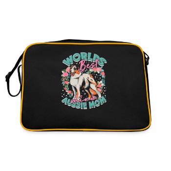 World's Best Aussie Mom - aussie shepherd - Retro Bag - black/gold - Back