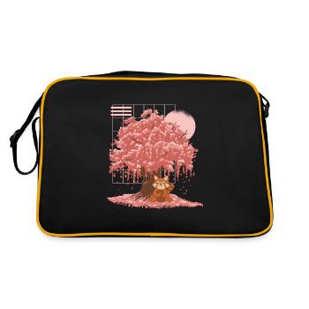 Panda roux Cerisier japonais en fleurs - Sac Retro - noir/or - Dos