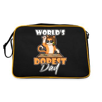 World's Dopest Dad - Retro Tasche - Schwarz/Gold - Hinten