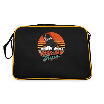 Kiss my Auss - chien australien - Sac Retro - noir/or - Dos