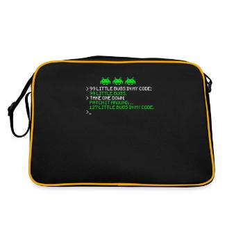 99 little bugs in my code 99 little bugs take one - Retro Bag - black/gold - Back