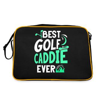 Bester Golf Caddie Aller Zeiten Golfen Golfer - Retro Tasche - Schwarz/Gold - Hinten