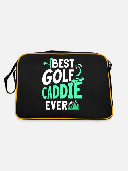 Best Golf Caddie Ever Golf Golfing Golfer - Retro Bag - black/gold - Back