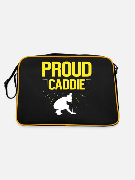Proud Caddie Golfer Golf Profession Golfing - Retro Bag - black/gold - Back