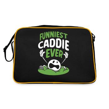 Der Witzigste Caddie Aller Zeiten Golfen Golf - Retro Tasche - Schwarz/Gold - Hinten