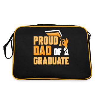 Stolzer Vater Eines Absolventen Absolvent - Retro Tasche - Schwarz/Gold - Hinten
