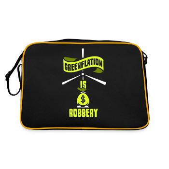 Greenflation Ist Raub Grün Inflation Energie - Retro Tasche - Schwarz/Gold - Hinten