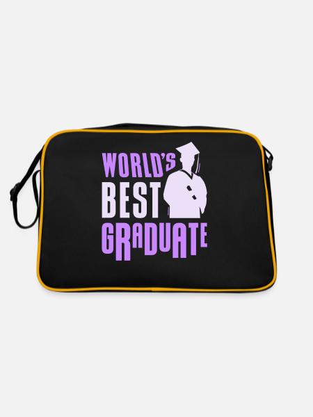 World's Best Graduate Graduation Party Graduates - Retro Bag - black/gold - Back