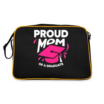 Stolze Mutter Einer Absolventin Absolvent - Retro Tasche - Schwarz/Gold - Hinten