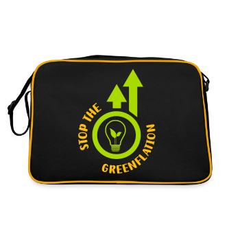 Stop Greenflation Energie Inflation verte - Sac Retro - noir/or - Dos