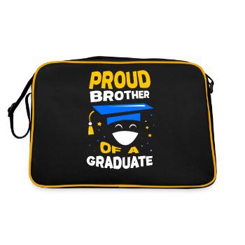 Stolzer Bruder Eines Absolventen Absolvent - Retro Tasche - Schwarz/Gold - Hinten