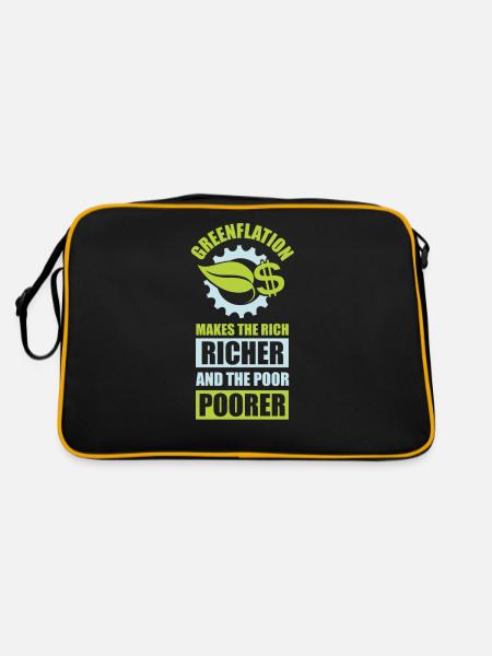 Greenflation Prix de l’énergie verte Inflation - Sac Retro - noir/or - Dos