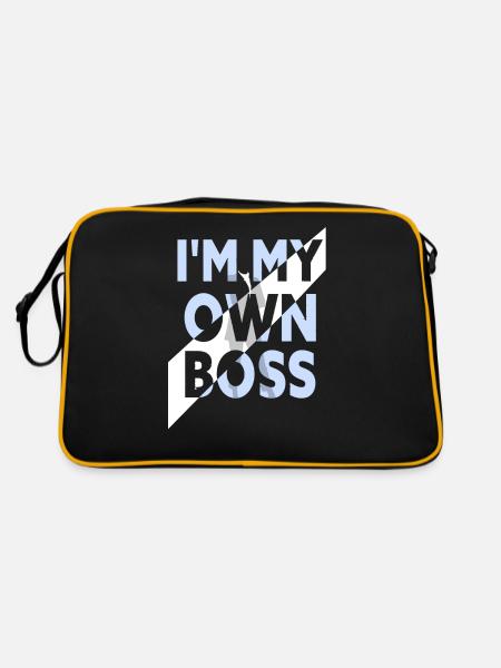 Ich Bin Mein Eigener Chef Unternehmer CEO Gründer - Retro Tasche - Schwarz/Gold - Hinten