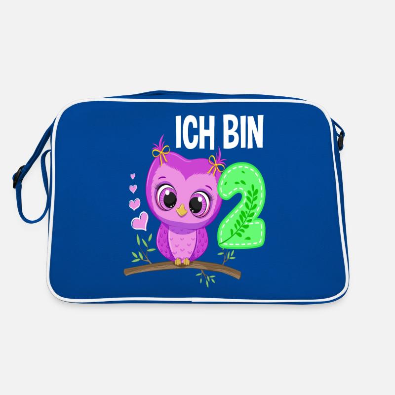 Ich Bin 2 Eule 2. Geburtstag Eulen Mädchen Retro Tasche