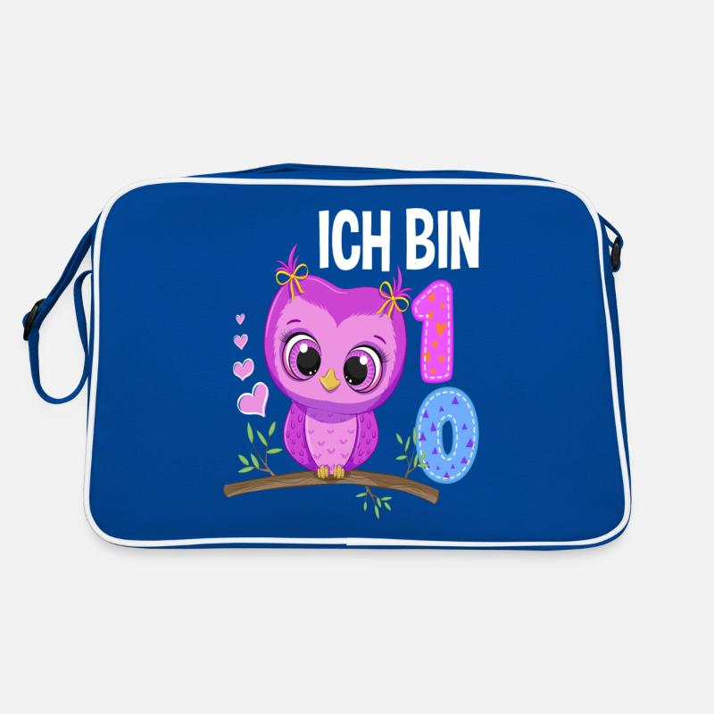 Ich Bin 10 Eule 10. Geburtstag Eulen Mädchen Retro Tasche