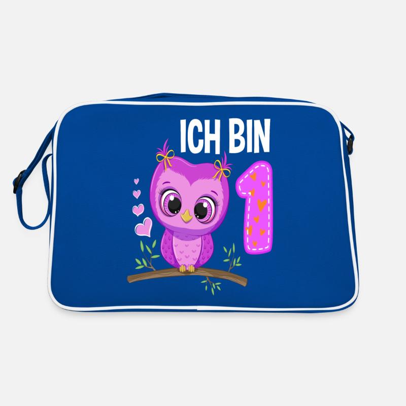 Ich Bin 1 Eule 1. Geburtstag Eulen Mädchen Retro Tasche