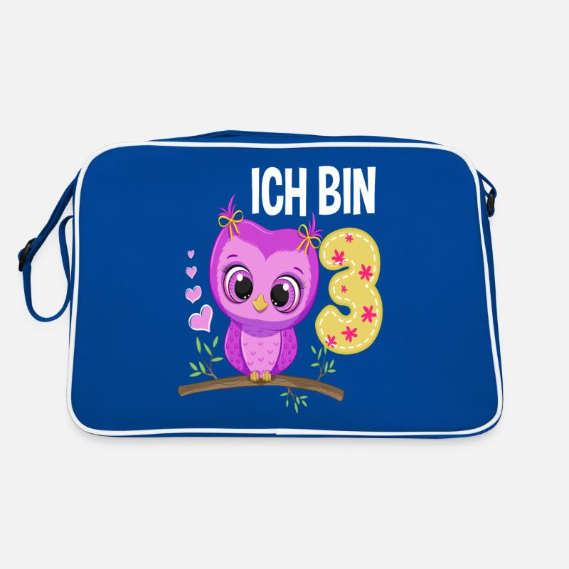 Ich Bin 3 Eule 3. Geburtstag Eulen Mädchen Retro Tasche