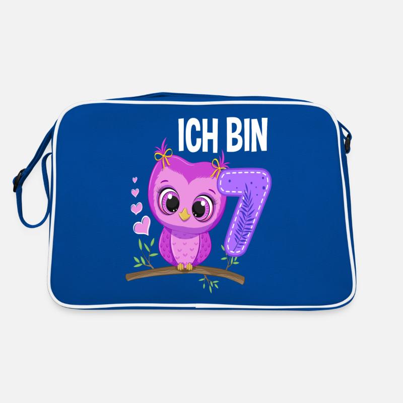 Ich Bin 7 Eule 7. Geburtstag Eulen Mädchen Retro Tasche