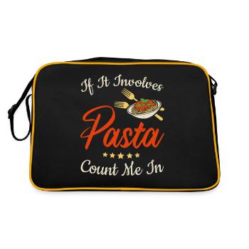 Wenn es sich um Pasta handelt, zählen Sie mich in - Retro Tasche - Schwarz/Gold - Hinten