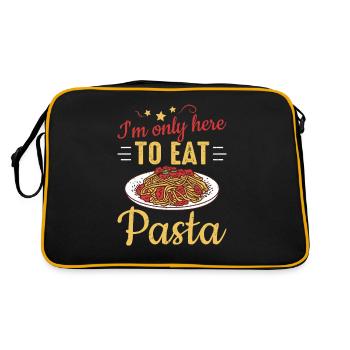Italienisches Essen Ich bin nur hier, um Pasta zu essen - Retro Tasche - Schwarz/Gold - Hinten