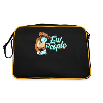 Ew People - bester Freund des Menschen - Retro Tasche - Schwarz/Gold - Hinten