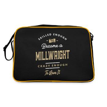 Mühlenbauer Job Beruf Geburtstagsarbeiter - Retro Tasche - Schwarz/Gold - Hinten