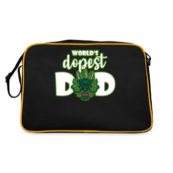 World's Dopest Dad - Retro Tasche - Schwarz/Gold - Hinten