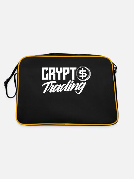 Krypto Handel Trader Crypto Traden Trading - Retro Tasche - Schwarz/Gold - Hinten