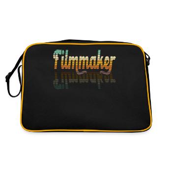 Filmemacher Filmregisseur Produzent Filmschaffende - Retro Tasche - Schwarz/Gold - Hinten