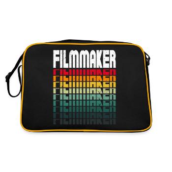 Filmemacher Filmregisseur Produzent Filmschaffende - Retro Tasche - Schwarz/Gold - Hinten