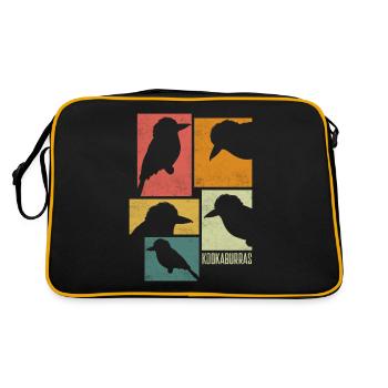 Kookaburra Birder Ornithologie Oiseaux - Sac Retro - noir/or - Dos