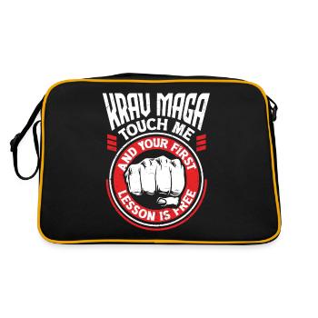 Martial Arts Self Defense Krav Maga Quote - Retro Tasche - Schwarz/Gold - Hinten