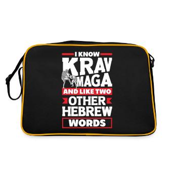 Martial Arts Self Defense Krav Maga Funny Pun - Retro Tasche - Schwarz/Gold - Hinten