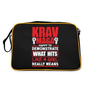 Martial Arts Self Defense Krav Maga Female - Retro Tasche - Schwarz/Gold - Hinten