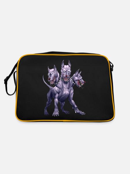 Three Headed Dog Cerberus - Retro Bag - black/gold - Back