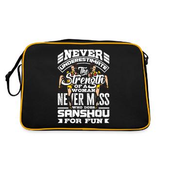 Chinese Martial Arts Female Chinese Boxing Sanshou - Retro Tasche - Schwarz/Gold - Hinten