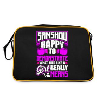 Chinese Martial Arts Chinese Boxing Sanshou - Retro Tasche - Schwarz/Gold - Hinten