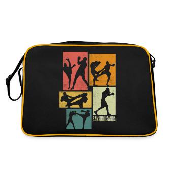 Chinese Martial Arts Chinese Boxing Sanshou - Retro Tasche - Schwarz/Gold - Hinten