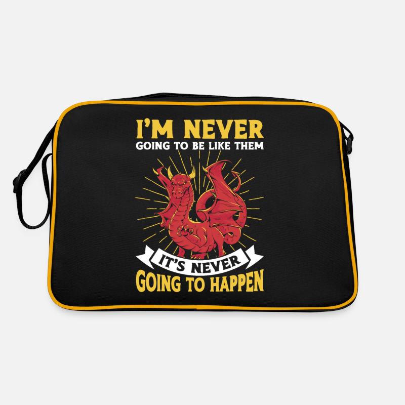 Ich werde nie wie sie sein Mürrischer Drache Retro Tasche