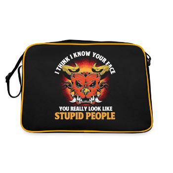 Vous ressemblez vraiment à un dragon de gens stupides - Sac Retro - noir/or - Dos