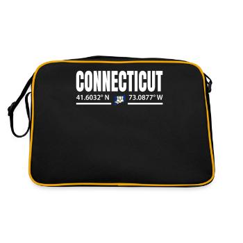 Cadeau de voyage dans le Connecticut - Sac Retro - noir/or - Dos