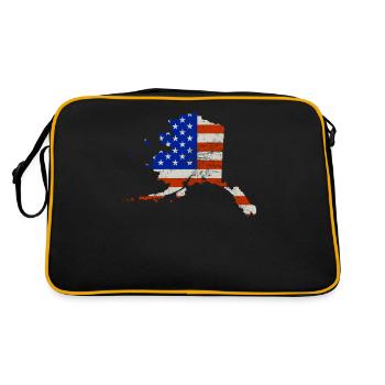 Cadeau du drapeau américain de l’État de l’Alaska - Sac Retro - noir/or - Dos