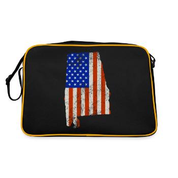 Alabama Usa flags gift - Retro Bag - black/gold - Back